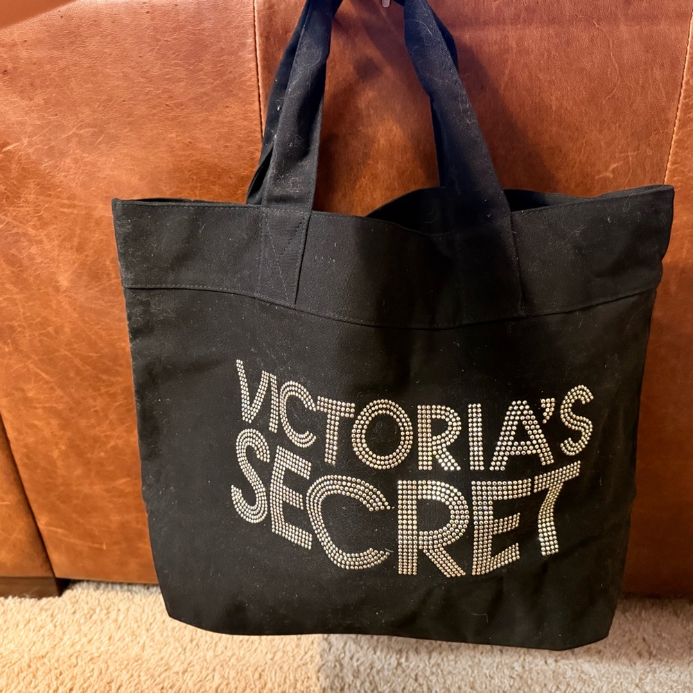 Victoria's Secret Black Tote Bag Y2K